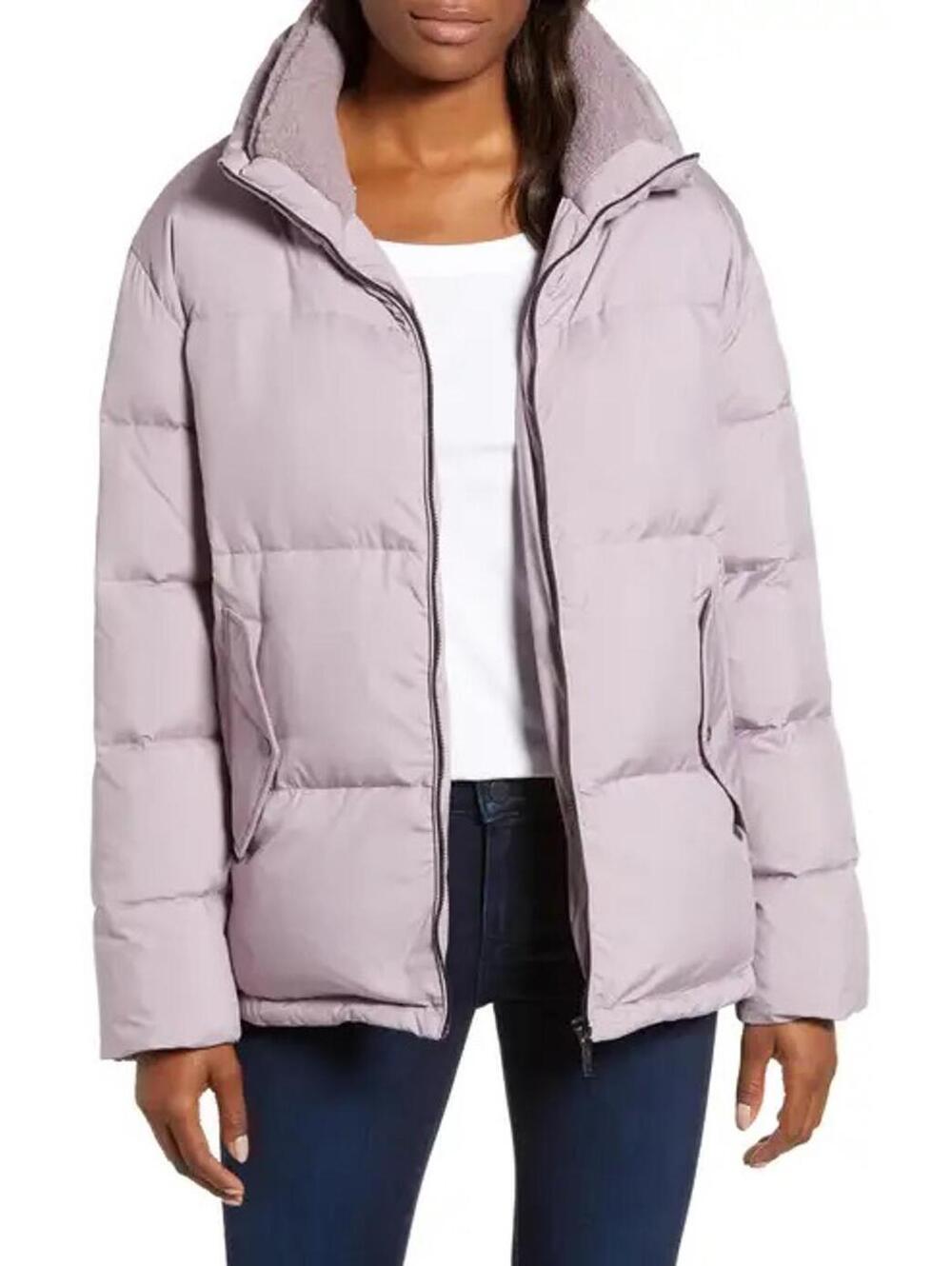 Bernardo Oversize Puffer Coat Lavender Purple XS